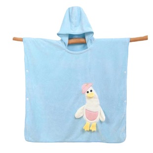 Factory wholesale coral fleece children's bath towel cape cape baby cartoon hooded bathrobe gift embroidered logo cross border