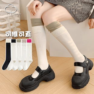 Small leg socks for children spring and summer thin cotton socks ins fashionable breathable sweat-absorbent knee-high women's socks autumn and winter long tube Zhuji socks