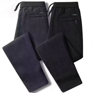 Autumn and Winter Outer Wear Corduroy Loose Pants Men's Soft Fleece Comfortable Straight All-match Casual Pants