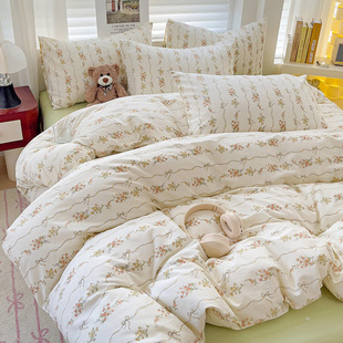 French cotton xiangfeng floral four-piece set four seasons bed home single quilt cover student dormitory three-piece set wholesale