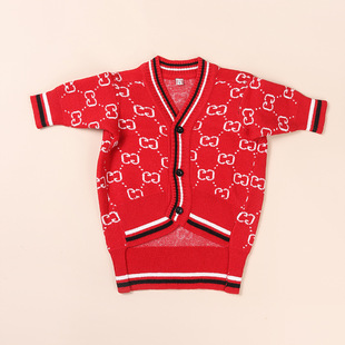 Pet Clothes Dog Autumn and Winter Warm Clothing Personalized Trendy Knitted Sweater Small and Medium-sized Dog Casual Two-legged Clothes