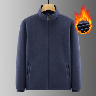 Double-sided Fleece Autumn and Winter Men's Fleece Clothes Loose Collar Fleece Coat fleece-lined Thickened Warm Inner Wear