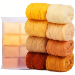 Cross-border hot-selling spring wool 10g wool felt poking material multi-color wool strip needle felt wet felt poking