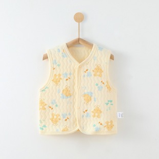 Baby Vest Spring and Autumn Wearing Pure Cotton Class A Baby Clothes Newborn Warm Vest Boys' Girls' Waistcoat