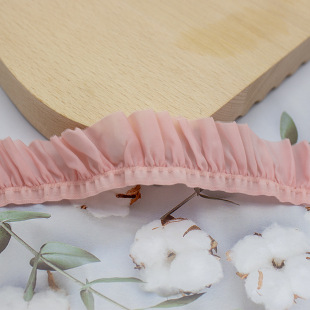 2.5cm stretch cloth agaric thin lace black and white pink toy hair accessories DIY clothing children's clothing with pleated decorative edge
