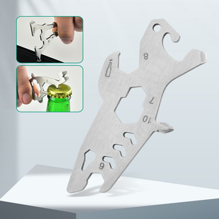 Outdoor tool wrench bottle opener screw tool card shark style stainless steel multi-function tool card