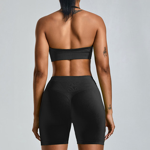 European and American New Seamless Neck Sports suit Women's Peach Hip Tight Yoga Clothes Running Quick-drying Fitness suit