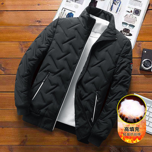 2023 men's coat autumn and winter new men's cotton-padded coat Korean fashionable short stand collar light down cotton-padded jacket for men