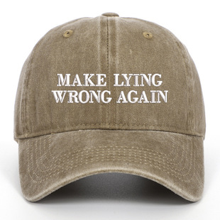 Трансграничная Amazon Make Lying Wrong Again вышитая бейсболка для мытья воды модная повседневная кепка