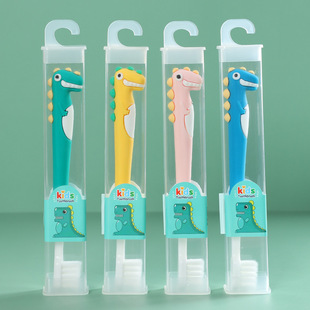 New soft hair fine hair small head independent packaging cute dinosaur cartoon baby home toothbrush wholesale