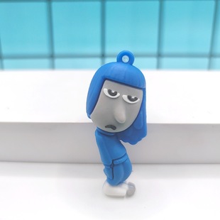 New fashion play cartoon mind agent key chain doll pendant car key chain pendant doll machine small gift