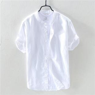 Hemp Japanese Style Basic Casual Long Sleeve Cotton Linen Shirt Men's Fresh Breathable Youth Loose Linen Shirt