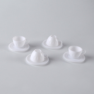 6 points doll house dollhouse mini miniature food play tea set OB11 simulation afternoon tea cup and saucer model