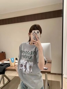 Lazy Casual Thin Puppy Printed Short-sleeved T-shirt Women's Summer New Loose Round Neck All-match Top