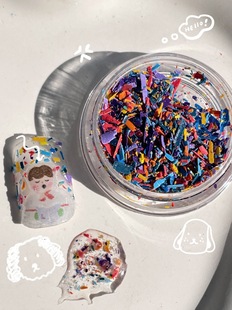 Korean Style New Festive Atmosphere Nail Art Color Piece Material Korean Material Glue Self-adjusted Cake Ribbon Broken Sequins