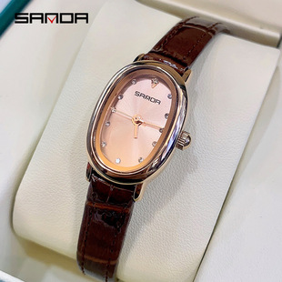 Sanda cross-border steel belt Women's Small ins simple style waterproof women's watch with brick quartz watch wholesale
