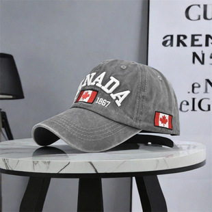 Temu взрывная шапка AliExpress буква CANADA бейсболка для мужчин и женщин Канада внешняя торговля трансграничная хлопковая кепка