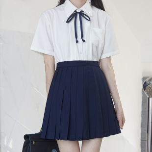 Organ pleated shirt jk uniform short sleeve sailor suit Japanese style black skirt college style strong cyanotic short skirt school uniform suit