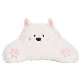 Blue Rain Car Headrest Waist Cute West Highland Puppy Car Seat Neck Pillow Plush Car Cartoon Pillow