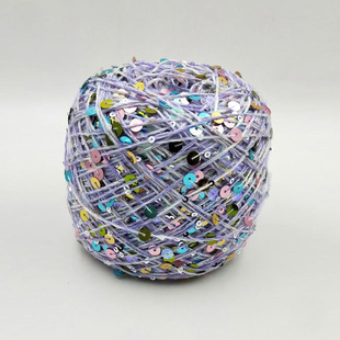 50g Wool Sequin Yarn Cotton Yarn Beads Fancy Wiring DIY Beads Wool Handmade Large and Small Colored Flakes Large Sequins