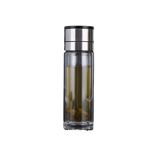 Filter Bubble Tea Cup Steamed Bread Cover Business One Quick Open High-grade Double-layer Crystal Glass Portable Transparent Water Cup