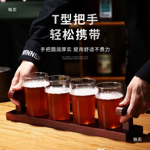Craft Beer Glass Commercial Wooden Tray Set Tasting Glass Pub Tasting Glass Bar Tasting Glass Draft Beer Portable Wine Rack
