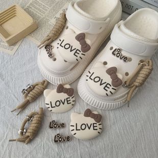 Hole shoes new shoes flower shoe buckle diy accessories cute cartoon LOVE Kitty cat decoration detachable accessories