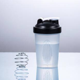 Transparent outdoor sports drinking cup 400ml portable non-leaking milkshake cup fitness protein powder mixing cup