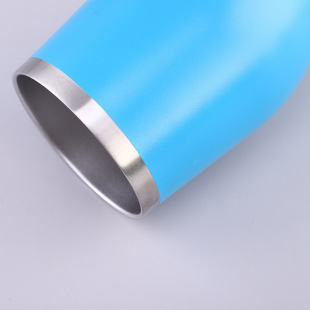 Amazon 12oz Eggshell Cup with Lid 304 Stainless Steel Rainbow Paint Thermos U-shaped Belly Ice Cup Egg Cup