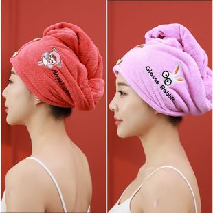 Hair drying cap women's long hair adult thickened absorbent hair drying towel new quick-drying cute shower cap closed toe hair cleaning towel