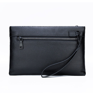 Men's Clutch New Top Layer Cowhide Envelope Bag Casual Trendy Business Clamp Bag Large Capacity Fashionable Handbag for Men