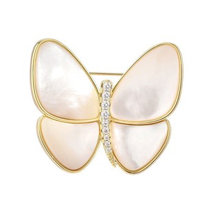 Natural shell night boat with brooch anti-light small pin all-match fixed French retro butterfly