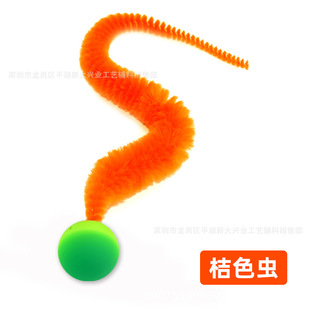 Factory direct elastic ball caterpillar rainbow jump ball caterpillar funny cat stick accessories pet interactive toys
