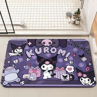 Cartoon Kulomi Bathroom Mat Diatom Mud Absorbent Quick-drying Mat Toilet Dirt-resistant Non-slip Foot Mat Can be Cut