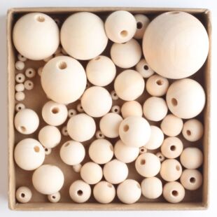 Factory wholesale Hemu wooden beads 6 ~ 40MM loose beads primary color wooden beads log white blank wooden beads jewelry accessories manufacturer