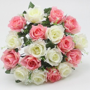 Explosions cross-border simulation rose bride holding bouquet of 18 artificial silk flowers student dance flower wedding flower art