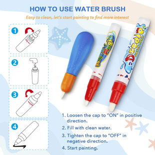 Cross-border Hot Selling Magic Water Canvas Magic Learning Carpet Oversized Clear Water Repeated DIY Graffiti Painting Carpet Toy