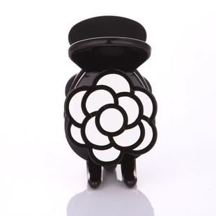 Korean Fashion Camellia Grab Clip Pony Tail Clip Small Fragrant Style Black and White Flower Hairpin Disc Hair Head Flower 2024 New Style Hair
