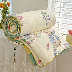 Summer cool quilt A soybean mother and infant double-layer yarn air conditioning quilt soft waxy children summer quilt company welfare factory wholesale