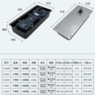 Glass door floor spring 220C project frameless glass door floor spring framed door accessories floor spring factory
