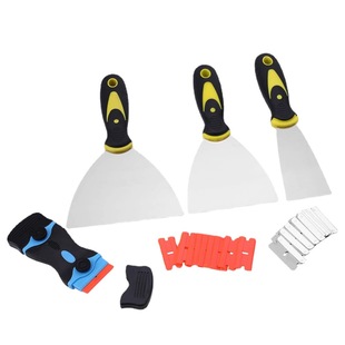 24-piece plastic scraper putty knife double-sided scraper tool with 10 plastic blades and 10 metal blades