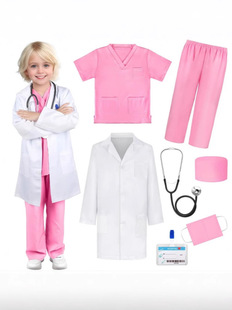 Cross-border wholesale children's doctor clothing nurse clothing scientific laboratory clothing white coat role-playing children's work clothes