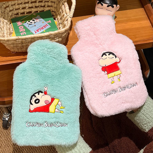 Cartoon crayon small new hot water bag ins new plush cute student warm water bag wholesale detachable warm handbag