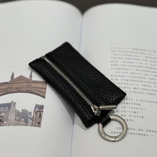 Tc First Layer Cowhide Buckle Key Bag Genuine Leather Soft Key Access Card Cosmetics Bag Mini Coin Lipstick Bag