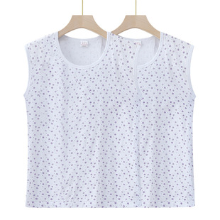 Old Lady Cotton Vest Women's Summer Thin Underwear for Middle-aged and Elderly Moms Loose Bottoming Grandma's Cotton Undershirt