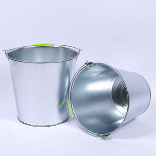 Galvanized Iron Sheet Portable Bucket Metal Bucket Thickened Large Capacity Bucket Printing Household Agricultural Chemical Fertilizer Bucket
