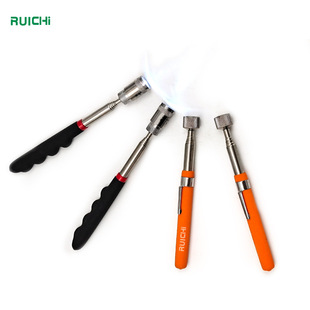 Black handle magnetic retractable pickup with LED light telescopic strong suction rod magnetic suction rod strong magnetic suction rod