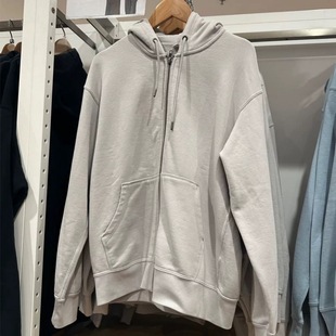 Spring men's women's hooded zipper sports cardigan long sleeve sweater coat solid color casual all-match E475380