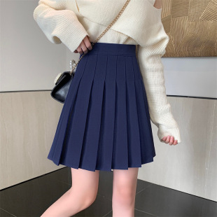 Gray Pleated Skirt, High-Waisted Mid-Length Anti-Exposure Skirt, Large Size Autumn and Winter New Style, Covering the Span, Slimming Look and Versatile Mid-Skirt