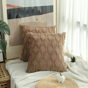 Cross-border ins plush custom pillow simple creative geometric diamond embroidered cushion solid color sofa pillowcase